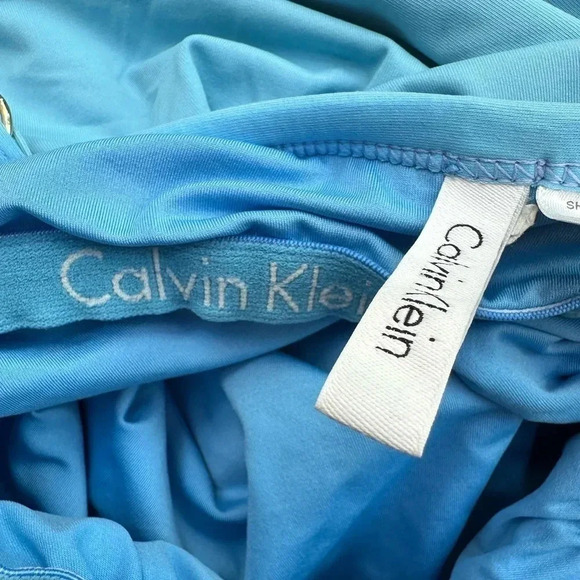 Calvin Klein Logo Classic One Piece Swimsuit Tiffany Blue Women’s Size 6 Small - Picture 13 of 16